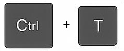 Ctrl + T shortcut: Create a new tab
